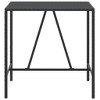 vidaXL Black Modern Bar Table with Tempered Glass Top, Durable Poly Rattan and Powder-Coated Steel Construction, Perfect for Outdoor Living Spaces - 3 of 4