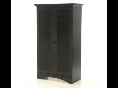 Harbor View Dark Brown MDF Storage Cabinet with Adjustable Shelves