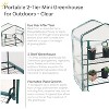 Sunnydaze Outdoor Portable Growing Rack 2-Tier Greenhouse with PVC Roll-Up Door - 2 Shelves - Clear - 3 of 4