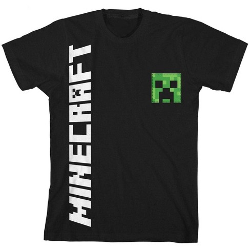 Girl's Minecraft Creeper Face T-Shirt - Green Apple - Large