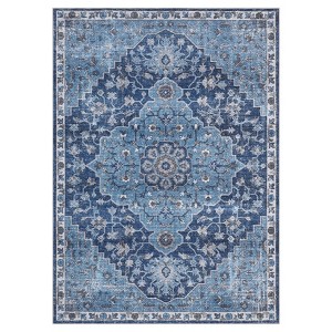 Washable Vintage Medallion Area Rug - Non-Slip, Non-Shedding Low Pile Foldable Carpet for Living Room, Dining Room,Bedroom, Office - 1 of 1