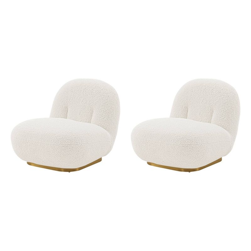 Set of 2 Edina Modern Boucle Upholstered Accent Chairs White - Manhattan Comfort, 1 of 11