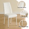 CAVINAS 4-Piece Modern PU Leather Dining Chairs, Kitchen Side Chair with PU Material High Back Seat and Sturdy White Leg - 3 of 4