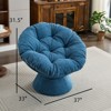 FONTOI Oversized Swivel Accent Chair, Swivel Barrel Chair, Upholstered Wingback Chair for Bedroom Living Room, Dark Blue, 33"*31.5"*37" - 3 of 4