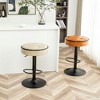 Resenkos Counter Bar Stools, Counter Stool,Round Storage Bar Stool Set of 2, 360��Counter Height Swivel Stool with Metal Frame,Orange Brown - 3 of 4