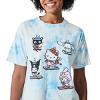 Hello Kitty & Friends Characters Skiing Women's Blue Cloud Wash Crew Neck Short Sleeve T-shirt - 2 of 3