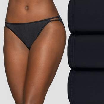 Vanity Fair Womens Flattering Lace Bikini, 3 Pack 18383 - Black/black/black  - 8 : Target