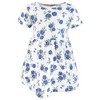 Hudson Baby Infant and Toddler Girls Cotton Dresses, Pink And Blue Roses - 4 of 4