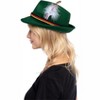 Joyfy 2 Green and Gray Swiss German Alpine Top Hats, Adults Retro Felt Fedora Hats for Halloween, Bavarian Dress Up, Costume Accessories - 3 of 4