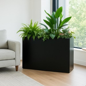 Kozyard Metal Rectangular Planter Box Steel Long Box Planter Powder Coated Steel with Partition Panel for Trees Plants Flowers - 1 of 4