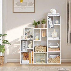 VECELO 3 Shelf Bookcase, Wood Bookshelf and Bookshelves - 1 of 4