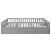 NicBex Toddler Floor Bed,Twin/Full Size Floor Bed Frame with High Security Barrier and Door,Montessori Floor Bed for Kids - 2 of 4