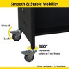 Rolling Book Cart with Wheels-Metal Library Book Carts 3 Tier Rolling Bookshelf Cart - 4 of 4