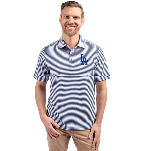 Los Angeles Dodgers Cutter & Buck Virtue Eco Pique Stripe Recycled Mens Polo - 1 of 1