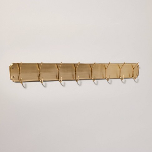 36 Classic Metal Wall Hook Rack Brass Finish - Hearth & Hand™ with Magnolia