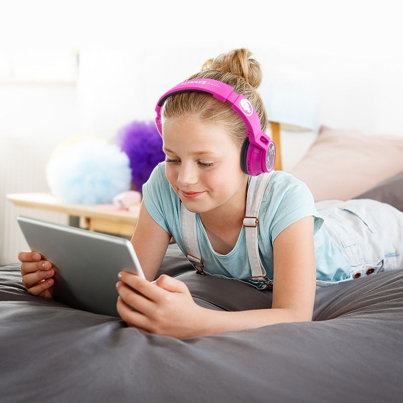 eKids Trolls World Tour Bluetooth Headphones for Kids, Over Ear Headphones for School, Home, or Travel - Pink (TR-B50.FXV0MOL), 4 of 6
