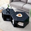 XIYUYEU Modern Hexagonal Textured-Pattern Coffee Table with Storage,Multi-Hole Design Center Table for Living Room - 2 of 4