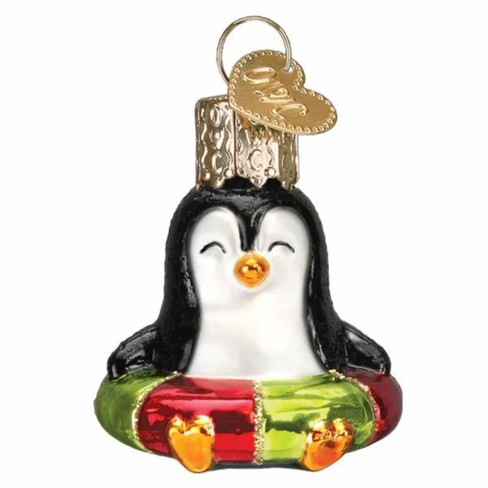 Old World Christmas Mini Snowman - One Glass Ornament 2.0 Inches