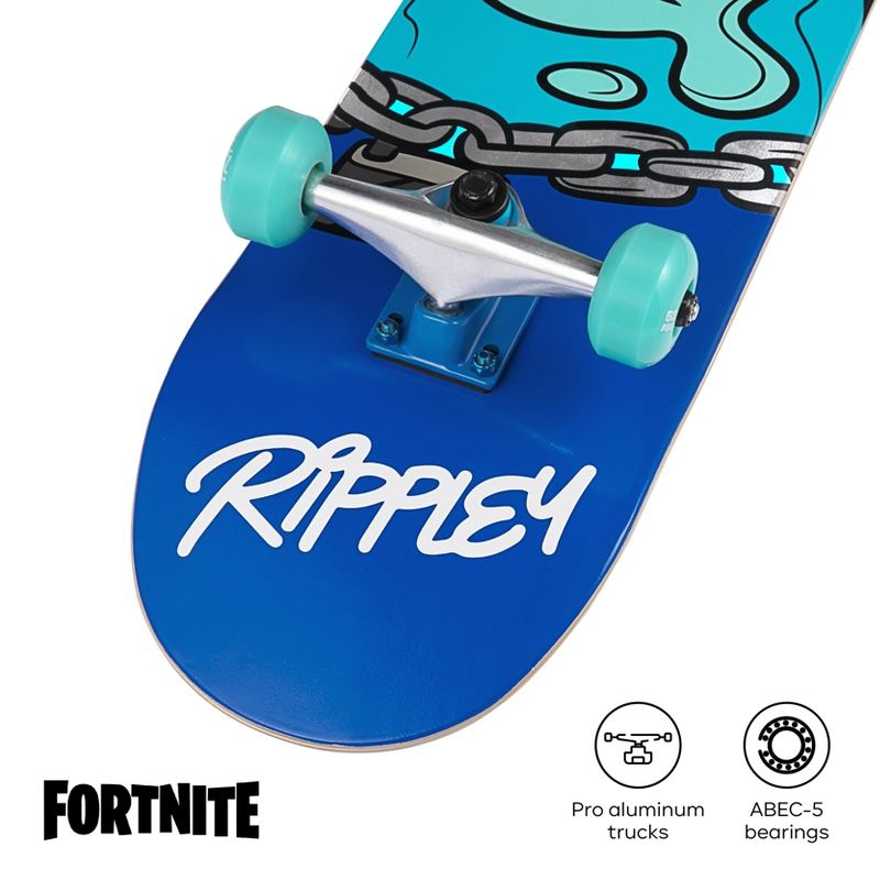 Fortnite Skateboard with metallic graphics, aluminum trucks and ABEC5 bearings free download code for in-game Nite Life Wrap, 5 of 11