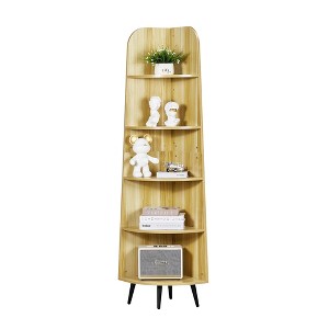 VECELO 5-Tier Modern Corner Shelf, Open Storage Display Stand for ...