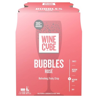 Bubbles Rosé Sparkling Wine - 4pk/250ml Cans - Wine Cube™