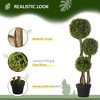 Resenkos 35.5" Artificial Ball Boxwood Topiary Tree Fake Plant in Pot for Indoor Outdoor Living Room Decoration Light Green - 4 of 4