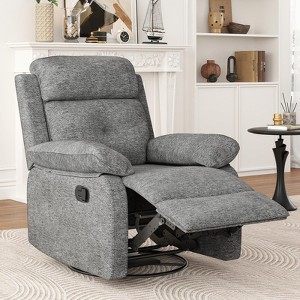 Kumasinova Modern Small Rocker Swivel Recliner Sofa,30°Rocking Chair with Pillow-Top Arm,90-150°Recline for Small Spaces,Bedroom,Living Room - 1 of 4