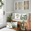 Merry Christmas Throw Pillow Covers 18x18 Inch Green Pine Trees Snowman Xmas Balls Ornaments - 4 of 4