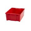 Racxily (4 pack) Garage Storage Bin Small Plastic Nesting/Stacking, Red - 4 of 4