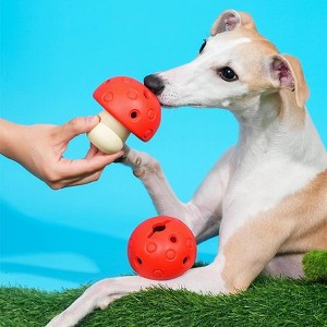 ZEZE Mushroom Treat Dispensing Dog Toy – Interactive Food Puzzle Ball for Small Dogs, Slow Feeder Training Toy to Relieve Boredom & Anxiety - 1 of 4