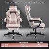 360° Swivel Height Adjustable Gaming Chair with Retractable Footrest & Ergonomic Lumbar High Back PU Leather Computer Chair with Headrest for Office - 2 of 4