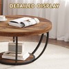 Lirago 31.69" Round Coffee Table 2 Tier Modern Wooden Cocktail Table with Metal Base for Living Room Office Sturdy and Elegant Design Brown - 4 of 4