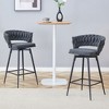 NicBex Swivel Bar Stools Set of 2/4,Linen Counter Height Bar Chairs with MetalLegs,Adjustable Foot Pads,Bar Chair for Kitchen Island,Cafe,Home Bar - 2 of 4