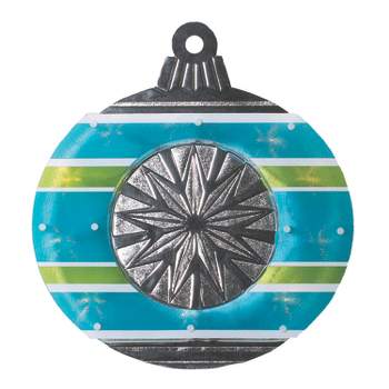 Impact Innovations 15.5" Blue and Green Lighted Christmas Ornament Window Silhouette