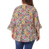 Agnes Orinda Women's Plus Size Floral V Neck Ruffle Sleeve Loose Fit Babydoll Peplum Blouse - 4 of 4