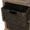 NicBex Rustic Decorative Storage Cabinet, Sideboard Buffet Cabinet with Storage 2 Drawers 4 Classic Rattan Basket for Kitchen, Living Room - 3 of 4