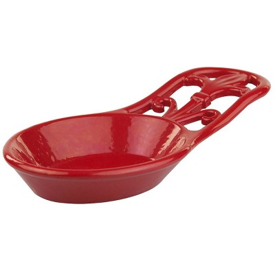 Metal Fleur De Lis Spoon Rest Red - Home Basics