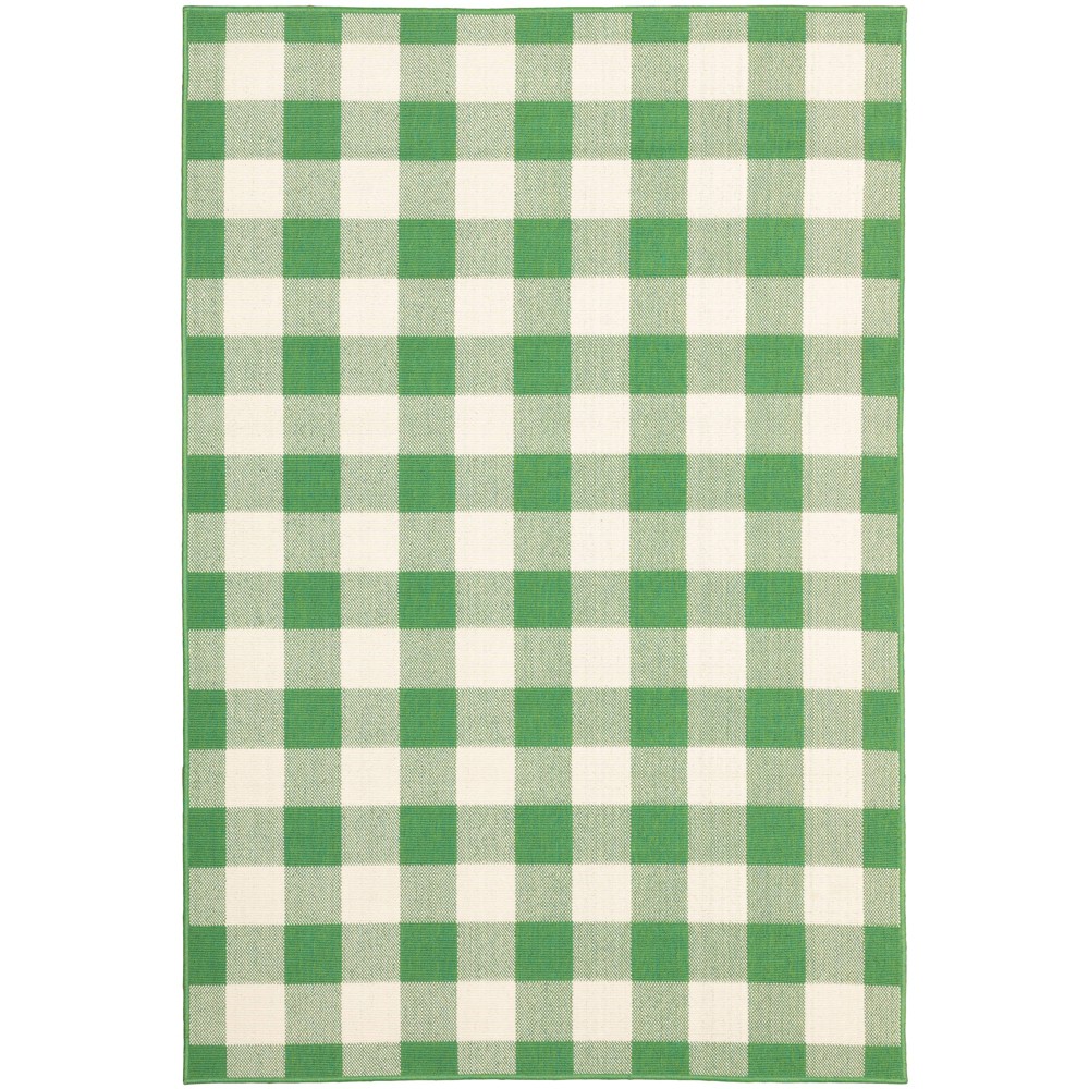 Photos - Area Rug 9'x13' Madeline Plaid Check Rug Green/Ivory - Captiv8e Designs