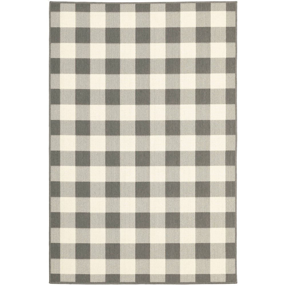  Madeline Plaid Check Rug Gray/Ivory