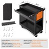 4 Tier Heavy Duty Rolling Tool Cart On Wheels, 350 Lb Capacity, with Lockable Drawer & Side Pegboards, Mechanic Tool Storage Organizer - 4 of 4