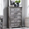 46" Farmhouse 5 Drawers Dresser for Bedroom, Tall Wood Chest of Drawers with Natural Texture for Bedroom, Living Room - 2 of 4