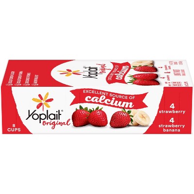 Yoplait Original Strawberry and Strawberry Banana Yogurt - 8pk/6oz Cups