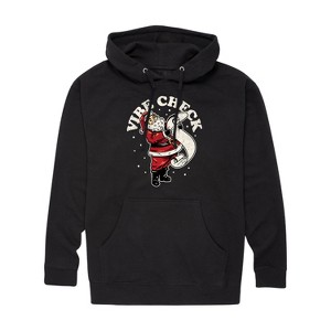 Men's - Instant Message - Vibe Check Santa Christmas Graphic Fleece Pullover Hoodie - 1 of 4