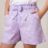 Hope & Henry Girls' Pull-On Cinched Waist Linen Short, Kids - 3 of 4