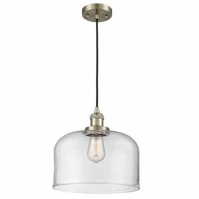 Bell - 1 Light Cord Hung Mini Pendant In Industrial Style-8 Inches Tall and 12 Inches Wide