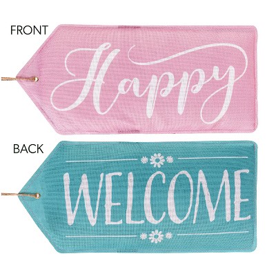 Happy, Welcome Reversible Door Tag