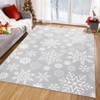 Modern Snowflake Washable Rug Non Slip Low Pile Rug Christmas Decorations Floor Cover Foldable Indoor Carpet for Living Room Bedroom Dining Room - 2 of 4