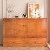 Mjkone Multifunctional Murphy Bed Cabinet Queen Size with USB Charging Station,Drawers & Tri-Folding Mattress - 3 of 4