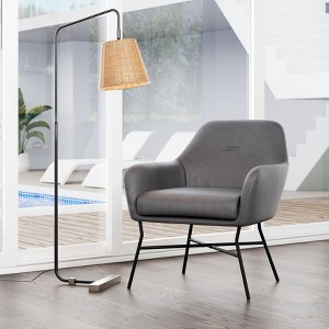 Taranto Accent Chair Vintage Gray - ZM Home: Vinyl Upholstery, Steel Frame, Modern Design for Bedroom & Living Room - 1 of 4