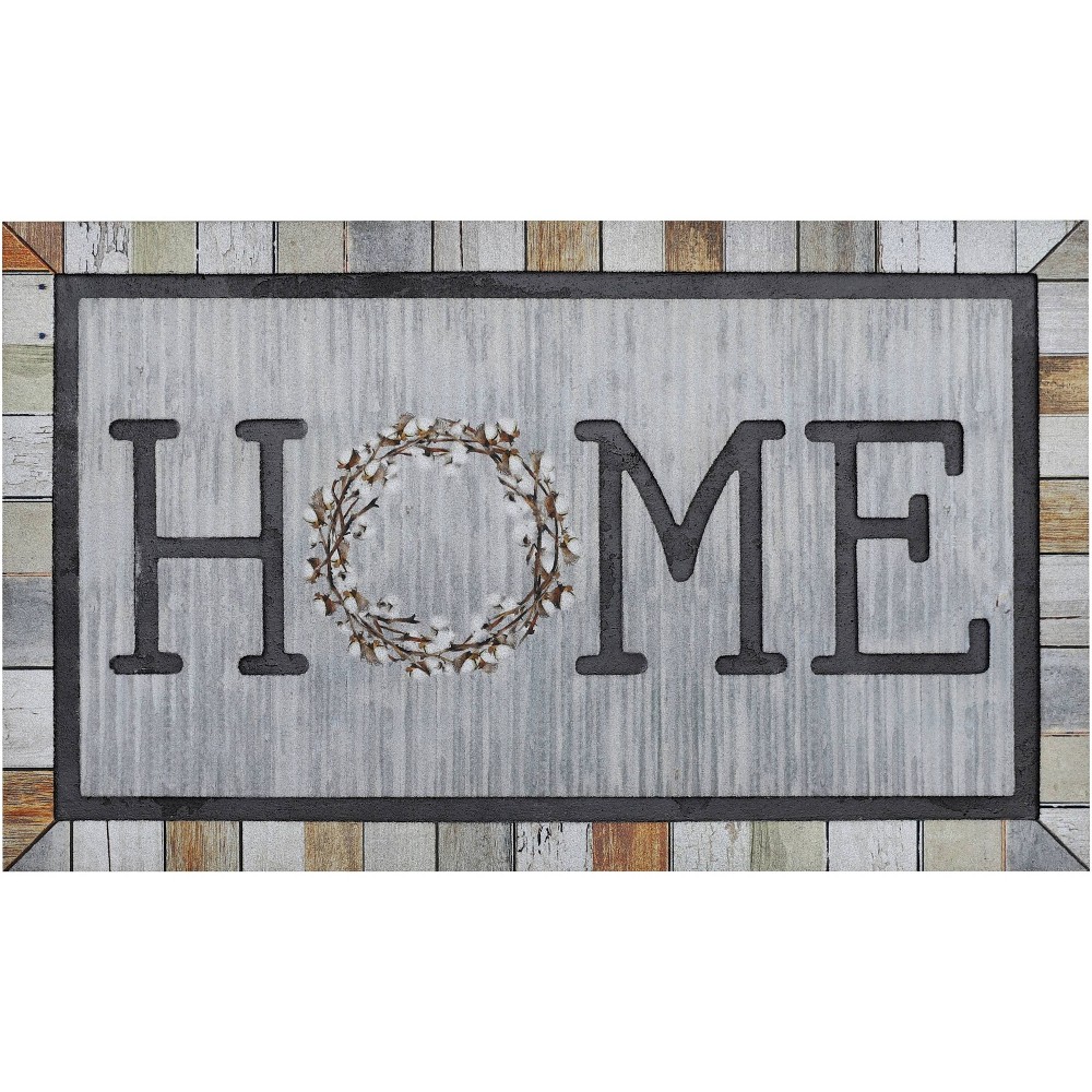 Photos - Doormat Mohawk 1'6"x2'6" Doorscapes Mat Homestead Wreath Gray  